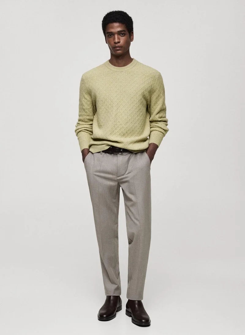 Mango Man  marbled knitted structure sweater for Men | Best Price UAE